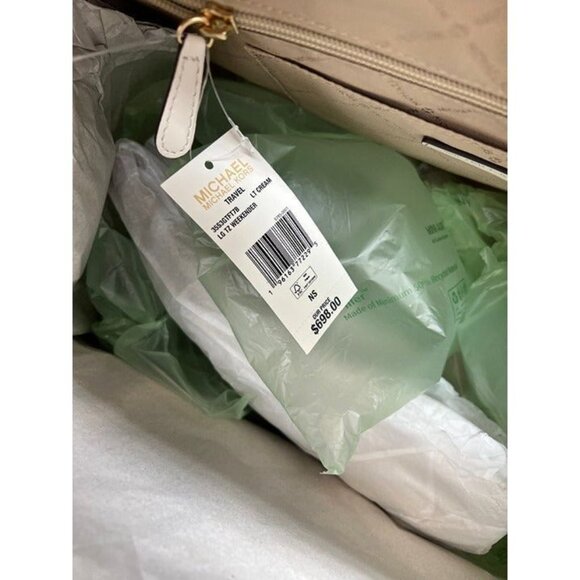 Michael Kors weekender travel bag top zip large jet set girls travel light cream - Picture 9 of 11